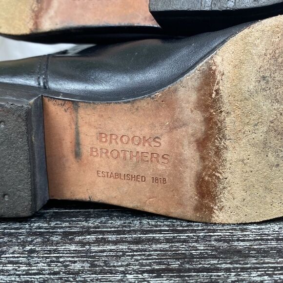 Brooks Brothers Black Leather Knee High Low Heel Riding Boots 6.5 - Picture 8 of 8